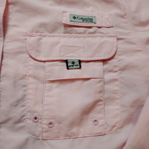 Columbia PFG Shirt Mens M Pink Long Sleeve Button Down Fishing Omni Shade - Picture 3 of 12
